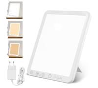 NEOVSUNY Lampe de luminothérapie 15000 Lux Sans UV Lampe de lumière du jour avec 3 températures de couleur,5 niveaux de luminosité et 6 minuterie,Fonction de Mémoire, Support Pliant à 180° Réglable
