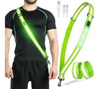 NEOVSUNY Lampe Running Pectorale, Gilet de Sécurité Unisexe, Gilet Réfléchissant Running LED Rechargeable Lampe Course a Pied, Harnais de Reflechissant Réglable pour Jogging,Randonnée,Vélo la Nuit