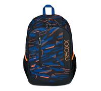 neoxx Flow Rucksack, Sac à Dos Garçon, Noir, Bleu, Orange, 28 x 42,5 x 18 cm