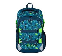 neoxx Sac à dos scolaire ACTIVE Pro Petrol extreme - fabriqué à partir de bouteilles PET recy s - sac à dos scolaire - bretelles réglables en hauteur et rembourrées - volume env. 26 litres
