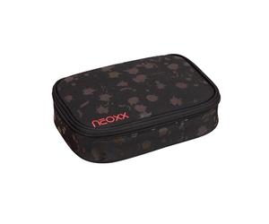 neoxx - Schlamperbox Dunk Splash in Black - Place pour Un géocode - Rabat pour Crayons avec 26 Passants pour Crayons - env. 23,5 x 17 x 6,5 cm - pour écoliers