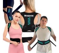 NEP2RIIX Correcteur de Posture Dos Femme et Homme + 2 Genouillères - Ceinture Dorsale Maintien du Dos - Soutien Lombaire Confortable et Respirant - Idéal pour Sport, Bureau et Maison (2, L)