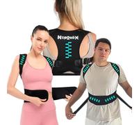 NEP2RIIX Correcteur de Posture Dos Femme et Homme + Option 2 Genouillères - Ceinture Dorsale Maintien du Dos - Soutien Lombaire Confortable et Respirant - Idéal pour Sport, Bureau et Maison (1, S)