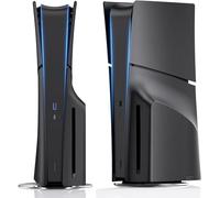 Nepagz Coque pour Ps5 Slim Disc Version,Facade Ps5 Slim,Housse De Remplacement pour Playstation 5 Slim Protection, Housse De Remplacement RéSistante Aux Rayures Et à La PoussièRe, Noir