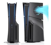 Nepagz Faceplate Coque de Protection pour PS5 Slim Lecteur Optique Version avec Fentes d'aération, plaques rigides et résistantes aux Chocs, Coque de Rechange en ABS, plaques Noires