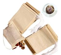 NEPAK Lot de 200 sachets filtrants pour thé en vrac, infuseur à thé jetable, sachets à thé vides avec cordon de serrage, matériau en pâte de bois naturel 8 x 10 cm