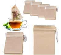 NEPAK Lot de 600 sachets à thé jetables avec cordon de serrage, papier 100 % naturel non blanchi 7 x 9 cm