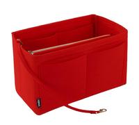 NEPAK Organisateur de Sac à Main en Feutre avec Fermeture éclair, Sac de Rangement Intérieur pour Femmes (Rouge, L)