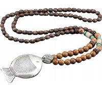 NEPAL BUDDHA MALA Collier en bois tibétain Amulette artisanale