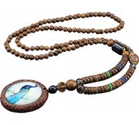 NEPAL BUDDHA MALA Collier en bois tibétain Amulette artisanale