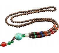 NEPAL BUDDHA MALA Collier en bois tibétain Amulette artisanale
