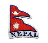 Népal drapeau bannière - Ecusson thermocollant patches appliques, Taille: 7,8 x 6,8 cm