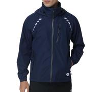 Nepest Veste de cyclisme imperméable pour homme - Protection contre la pluie 10K H2O + respirabilité 5K - 6 poches - Réfléchissante, UPF50+, manteau coupe-vent pour VTT, course et randonnée, bleu