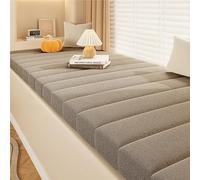 NEPHRA Coussin de Banc et Banquette Imperméable Antidérapant 5cm, avec Couvercle Amovible Résistant aux Griffures, pour Intérieur et Extérieur Jardin Cuisine(A-Brown,60x45cm x5cm Thick)