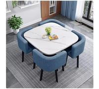 NEPHRA Table et Chaises Salle Manger Rond/Carré, 4 Chaises Encastrables, Table Cuisine Petit Espace, Pour Cuisine, Salle De Conférence, Réception, Club, 80cm/31.5in(T-1)