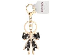 Neptniopllab Porte-clés en forme de nœud en forme de coquette avec strass brillants pour sac à main pour femme, Noir-diamant, 1PC