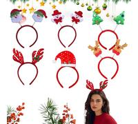 Nepturion Bandeaux de Noël [Lot de 6] - Serre-tête de Noël Amusants avec Motifs Uniques de Renne et Père Noëls, Accessoire Festif Confortable pour Enfant et Adulte, Idéal pour Fêtes