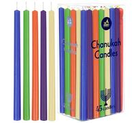 Ner Mitzvah Bougies Hanouka Longues - Sans Gouttes Hanukkah Candles Bougie Hanouka De Taille Standard - Cire De Qualité Supérieure - 45 Bougies Par Boîte - Multicolore
