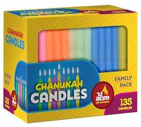 Ner Mitzvah Bougies Hanouka Multicolore - Sans Gouttes Hanukkah Candles Bougie Hanouka De Taille Standard - Cire De Qualité Supérieure - 135 Bougies Par Boîte