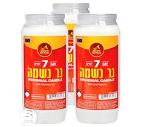 Ner Mitzvah Lot de 3 bougies Yartzeit de 7 jours - Lot de 3 bougies cachères Yahrtzeit Memorial et Yom Kippour dans un support en plastique