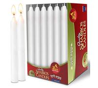 Ner Mitzvah Lot de 30 bougies blanches classiques de Shabbat, tables de dîner, restaurants, cérémonies et urgences - Durée de combustion de 6 heures - Fabriquées en Europe