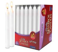 Ner Mitzvah Lot de 36 bougies Shabbat classiques blanches pour table de dîner, restaurants, cérémonies et urgence - 5 heures de combustion - Fabriquées en Europe