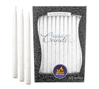 Ner Mitzvah Lot de 45 bougies Hanoukka sans goutte de taille standard, bougies blanches texturées, s'adaptent à la plupart des menorahs, cire de qualité supérieure pour les 8 nuits de Hanoukka