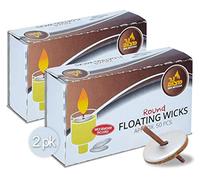 Ner Mitzvah Mèches flottantes Rondes - 100 pièces (Environ) - Mèches en Coton et Supports de Disque en liège pour Tasses à Huile - Pince à épiler pour enlever la mèche