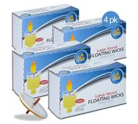 Ner mitzvah rond des mches flottantes - 200 comptes (environ) grandes mches de coton et porte-disques en lige pour tasses huile - Bonnes d'