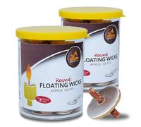 Ner mitzvah rond mches flottantes - 200 baignoires comptes (environ) mches de coton et supports de disque en lige pour tasses huile - Bonn