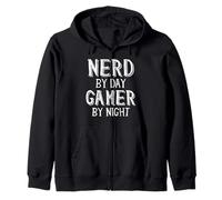 Nerd by Day Gamer by Night Esports Science Jeu vidéo Nerd Sweat à Capuche