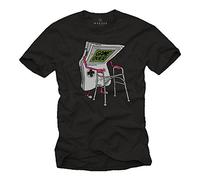 Nerd & Gamer Tshirt - Motif Vintage Game Controller - Tee Shirt Geek Homme Boy Noir S