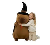 nerd hunters Capybara Peluche XXL 100 cm - Capibara Doudou Grand Peluche Douce 3 en 1 Coussin & Décoration - Peluche géante Cabybara pour Enfants & Adultes - Idée Cadeau à câliner (Magique Capybara)