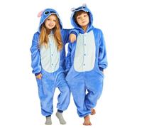 nerd hunters Stitch Kigurumi Pyjama Onesie pour Adulte - Pyjama Animal en Peluche Unisexe - Tailles 95 à 145 cm, Blue Stitch, 130