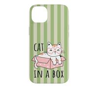 Nerd Kawaii Cat in A Cute Box Thé Matcha Vert Coque pour iPhone 14 Plus