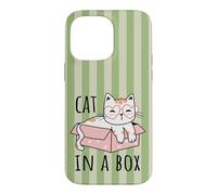 Nerd Kawaii Cat in A Cute Box Thé Matcha Vert Coque pour iPhone 14 Pro Max