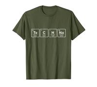 Nerd Table Périodique DJ EDM Party Techno Music Festival T-Shirt, Homme, Olive, S