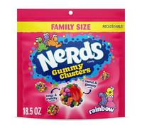 Nerds Gummy Clusters Rainbow, Back to School Candy, Rainbow, Resealable 18.5 Ounce Resealable Big Bag
