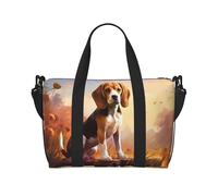 Nerdy Beagle Sac de voyage à bandoulière pour femme, sac à main décontracté avec fermeture éclair, convient pour le travail, les voyages, le fitness, les voyages, noir, taille unique