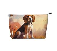 Nerdy Beagle Trousse de toilette de voyage imperméable en velours côtelé, grande capacité, Noir , Taille unique