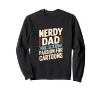 Nerdy Dad with A Passion for Cartoon Anime Fan Sweatshirt