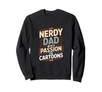 Nerdy Dad with A Passion for Cartoon Anime Fan Sweatshirt