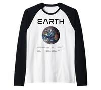 Nerdy Earth Astronomy Science Planètes Solar System Facts Noir Manche Raglan