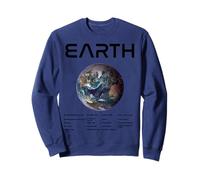 Nerdy Earth Astronomy Science Planètes Solar System Facts Noir Sweatshirt