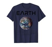 Nerdy Earth Astronomy Science Planètes Solar System Facts Noir T-Shirt