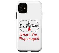 Nerdy Funny Dad Jokes Venn Diagram Where Magic Happens Math Coque pour iPhone 11