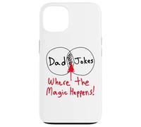Nerdy Funny Dad Jokes Venn Diagram Where Magic Happens Math Coque pour iPhone 13