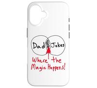 Nerdy Funny Dad Jokes Venn Diagram Where Magic Happens Math Coque pour iPhone 16