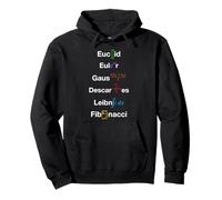 Nerdy Math Euclid Euler Gauss Descartes Leibniz Fibonacci Sweat à Capuche