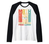 Nerdy Math is No Prob-Llama Pi Day Math Teacher Rétro Manche Raglan
